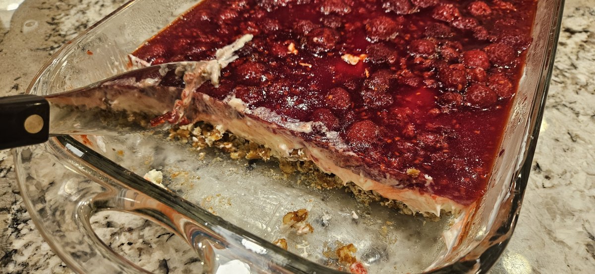 Raspberry Pretzel dessert
